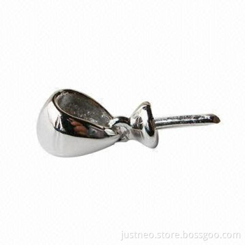 Solid 925 sterling silver/pinch bail pendant connector